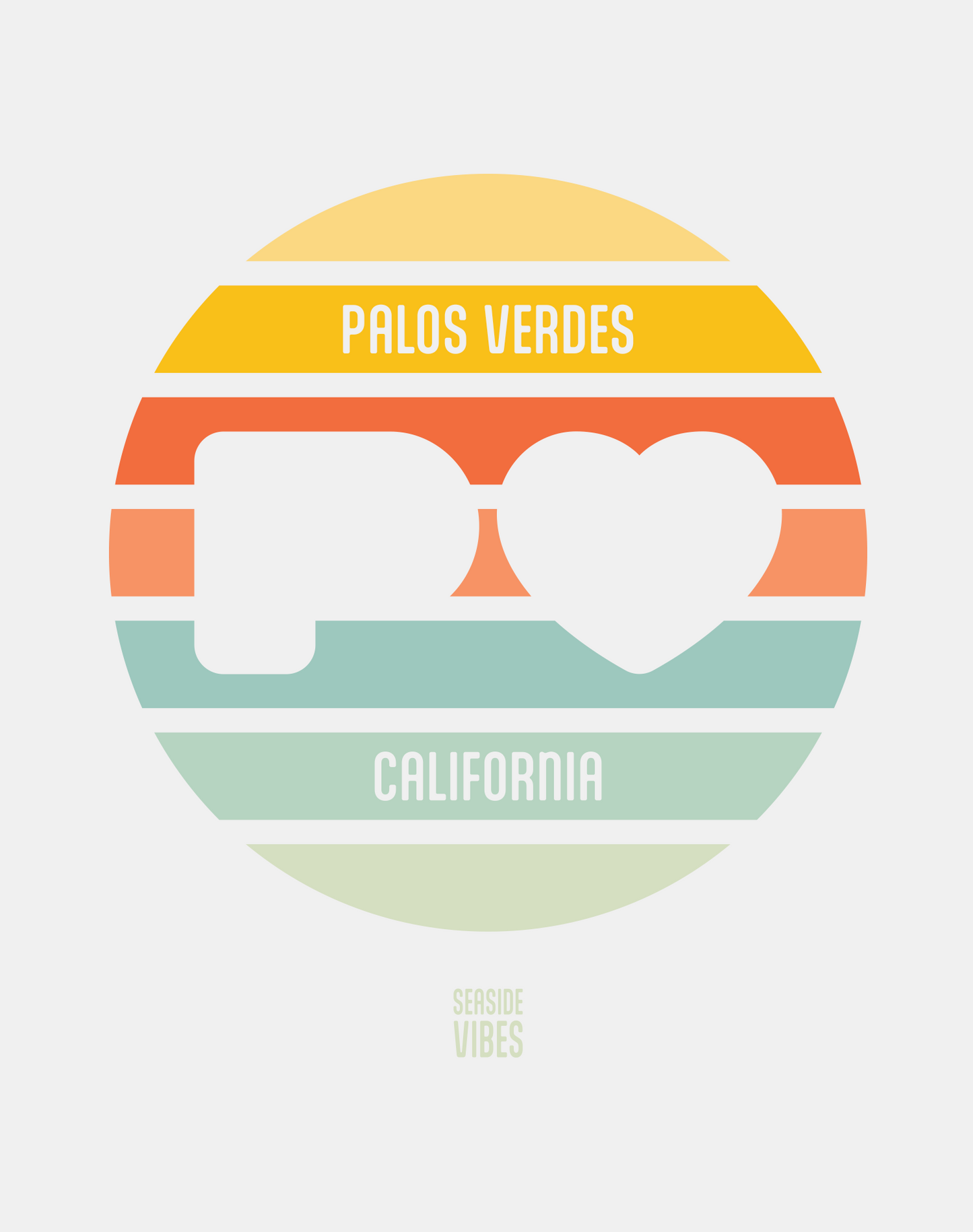 Palos Verdes Sunset Heart Logo Tee - Unisex | White