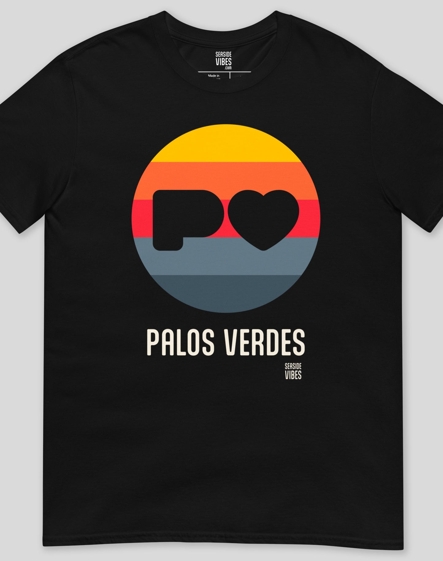 Palos Verdes Sunset Heart Logo Tee - Unisex | Black