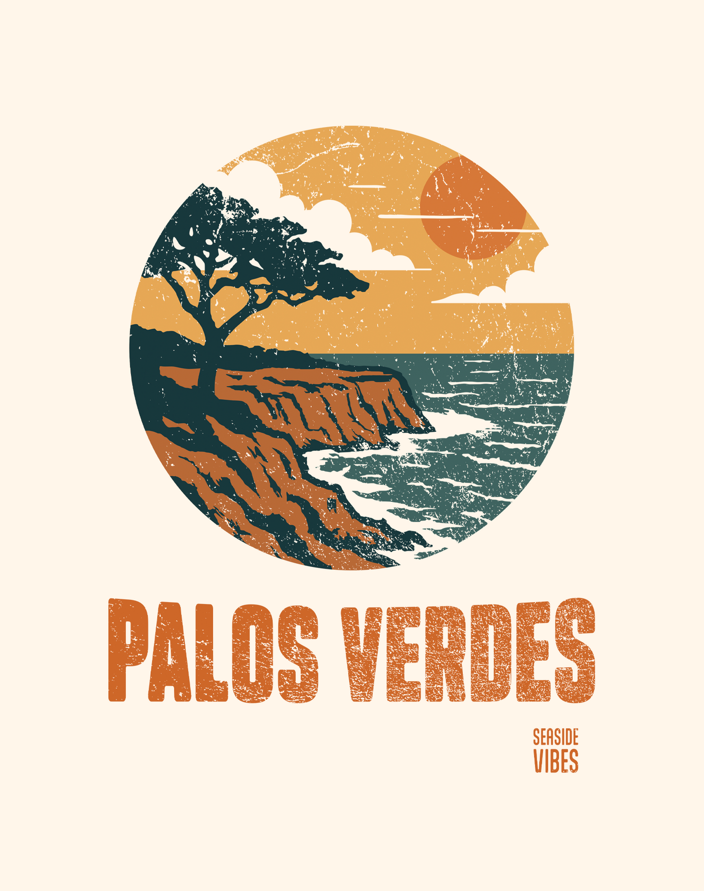 Palos Verdes Vintage Cliffs Tee - Unisex | Natural