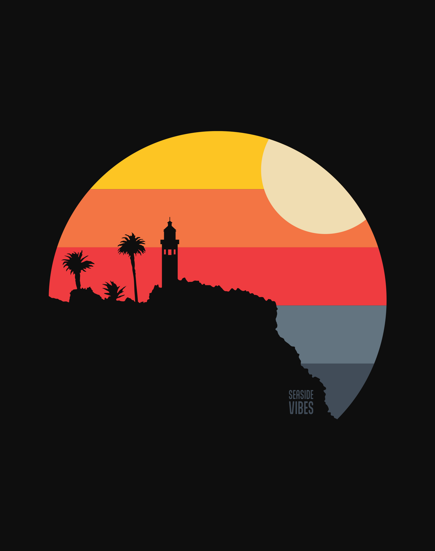 Point Vicente Lighthouse Sunset Tee - Unisex | Black