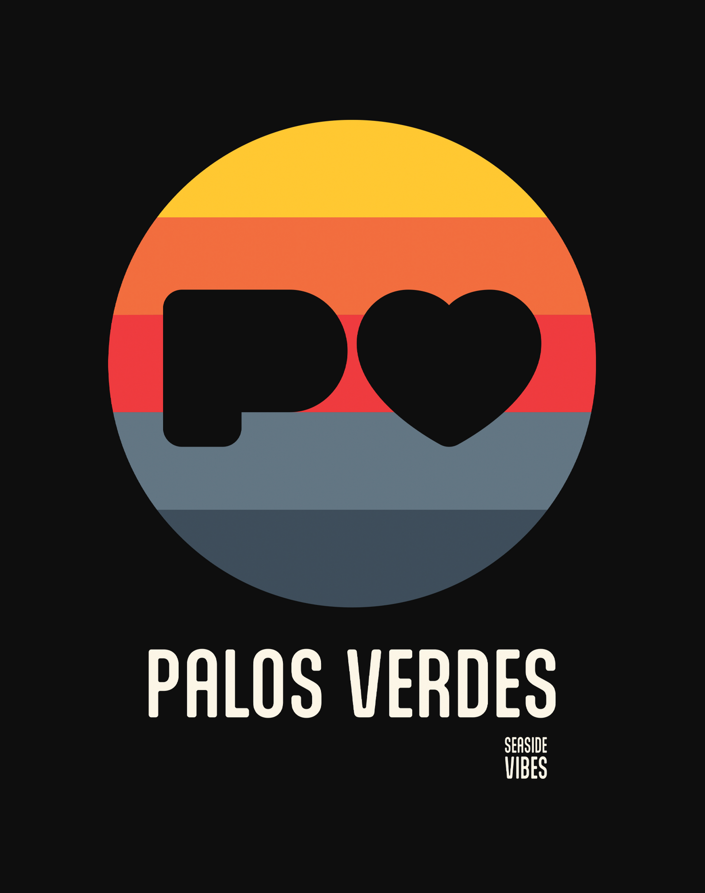 Palos Verdes Sunset Heart Logo Tee - Unisex | Black