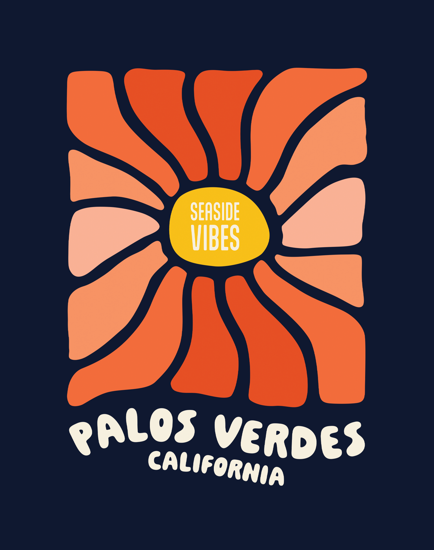 Palos Verdes Wavy Sun Tee - Unisex | Navy