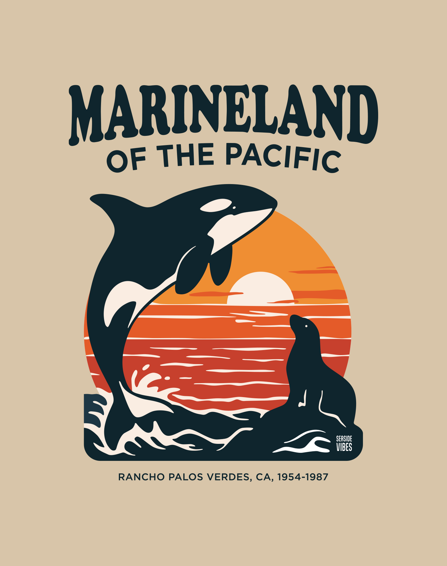Marineland of the Pacific Sunset Tee - Unisex | Sand