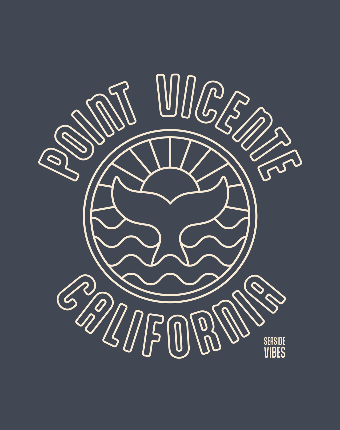 Point Vicente Sunset Whale Tee - Unisex | Heather Navy