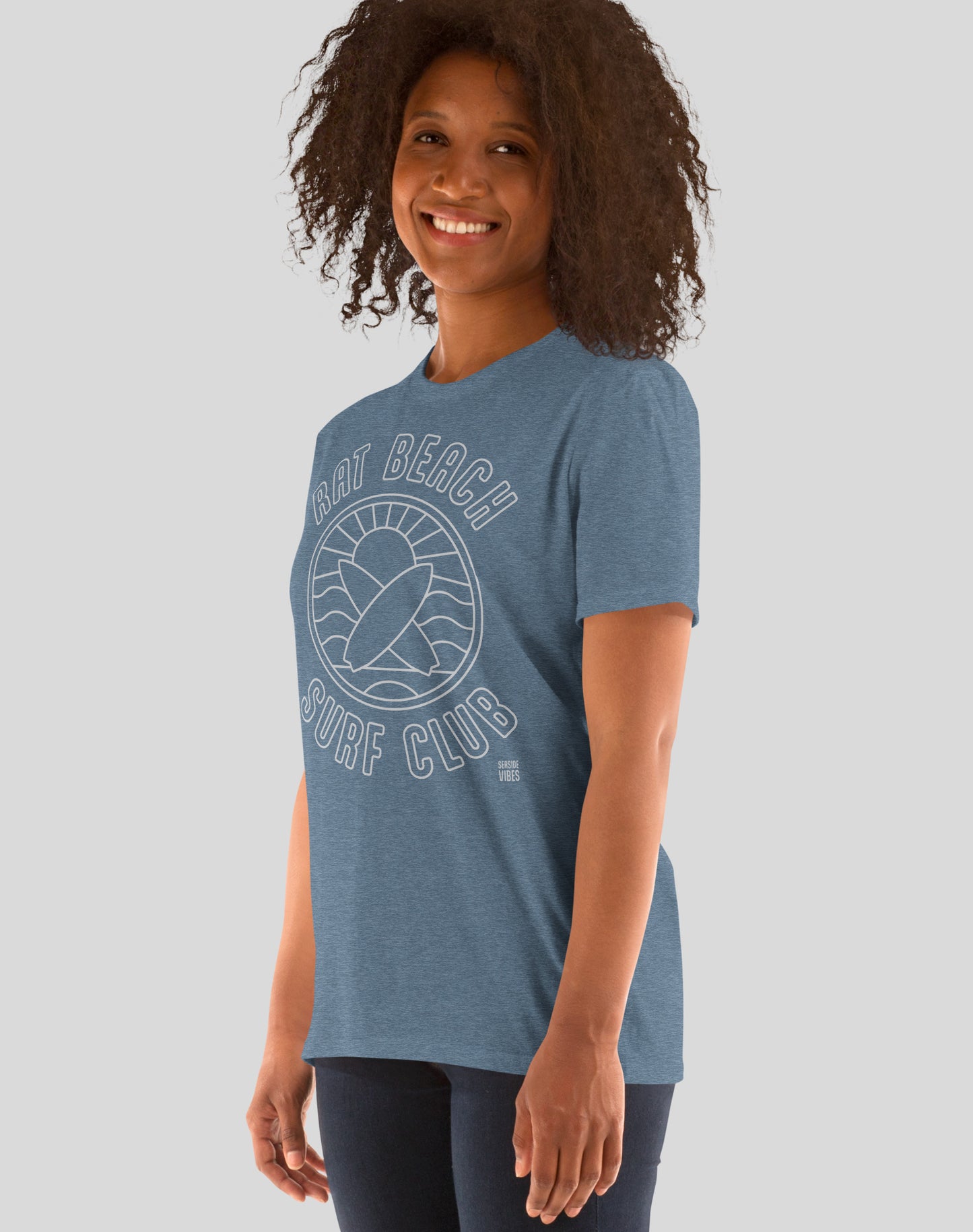 Unisex: Rat Beach Surf Club Sunset Tee | Heather Indigo