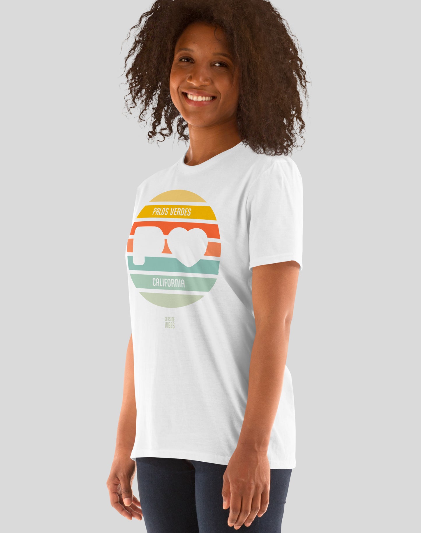Palos Verdes Sunset Heart Logo Tee - Unisex | White