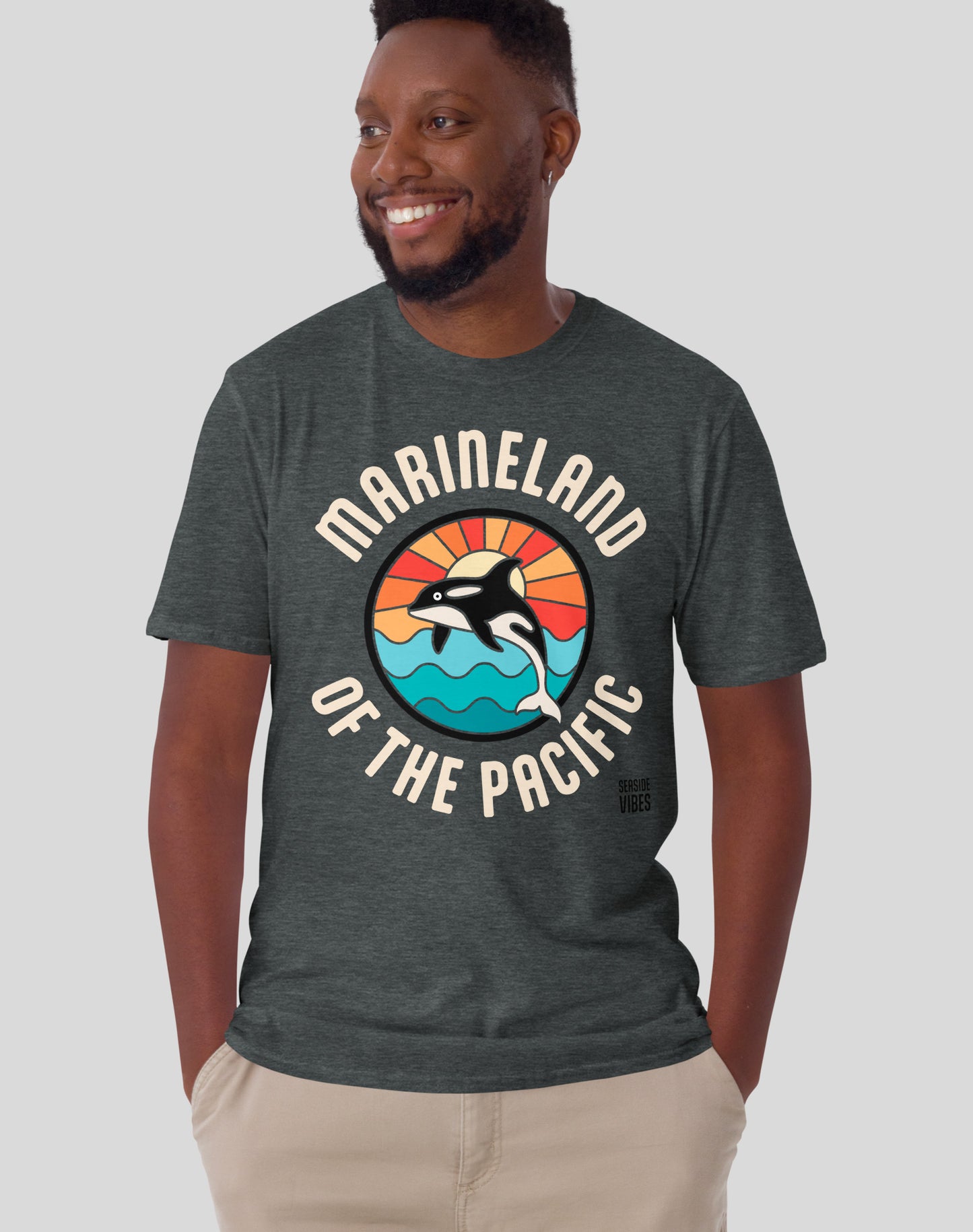 Marineland of the Pacific Retro Sunset Tee - Unisex | Dark Heather