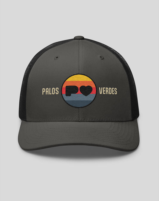 Palos Verdes Sunset Trucker Hat | Charcoal/Black