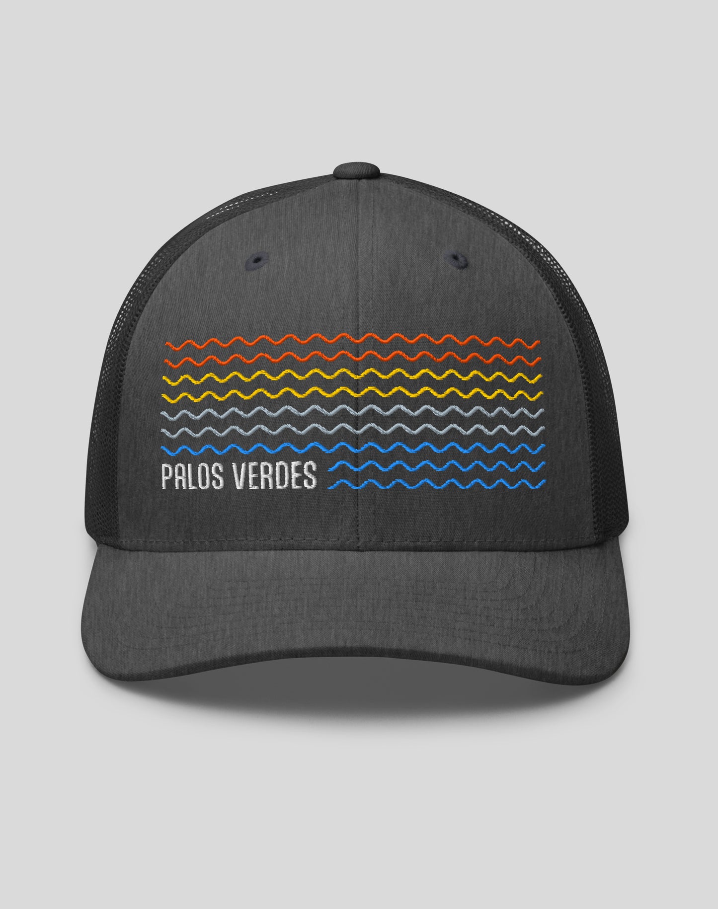 Palos Verdes Sunset Waves Trucker Hat | Dark Heather Gray