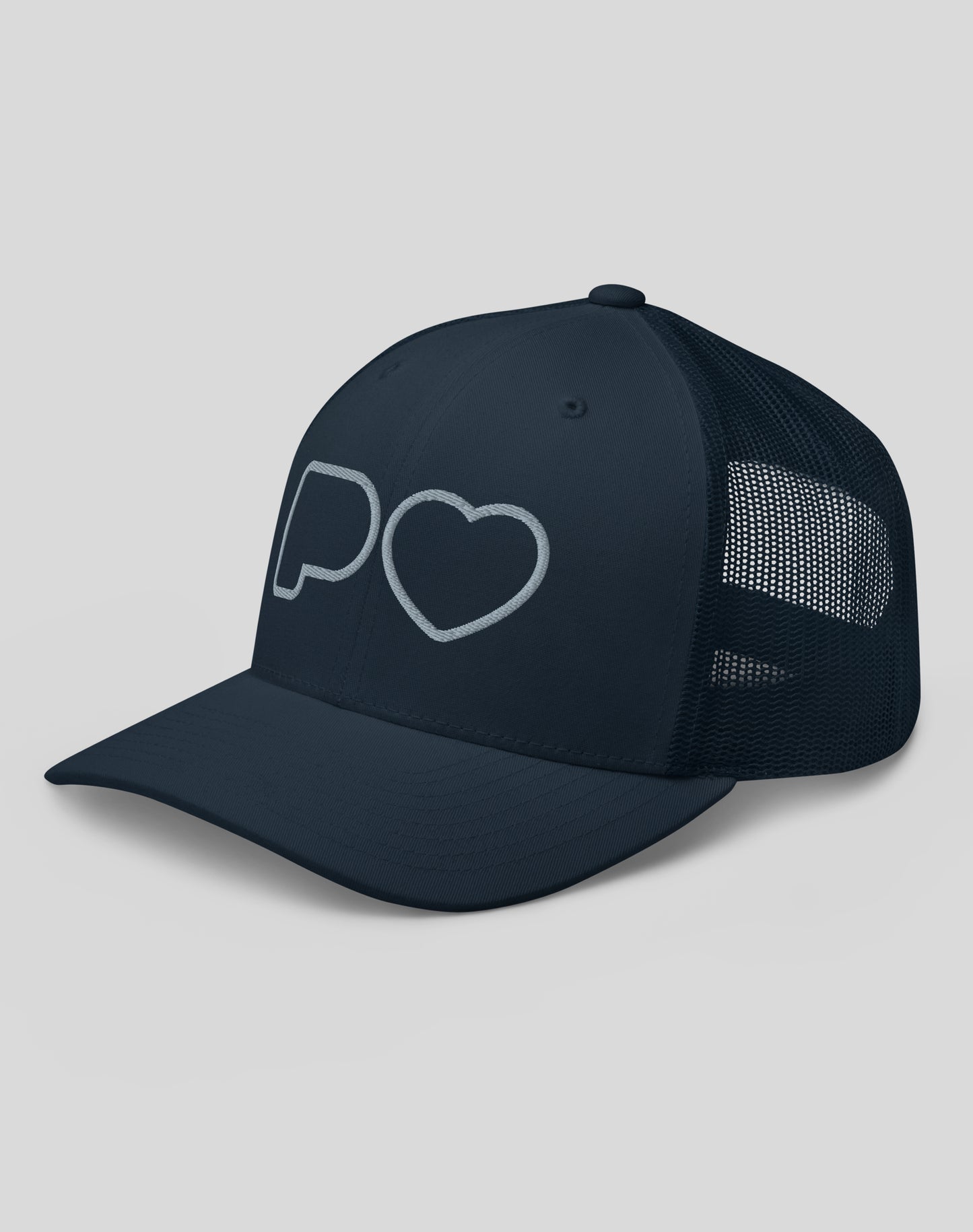 Palos Verdes PV Heart Logo Trucker Hat | Navy/Navy