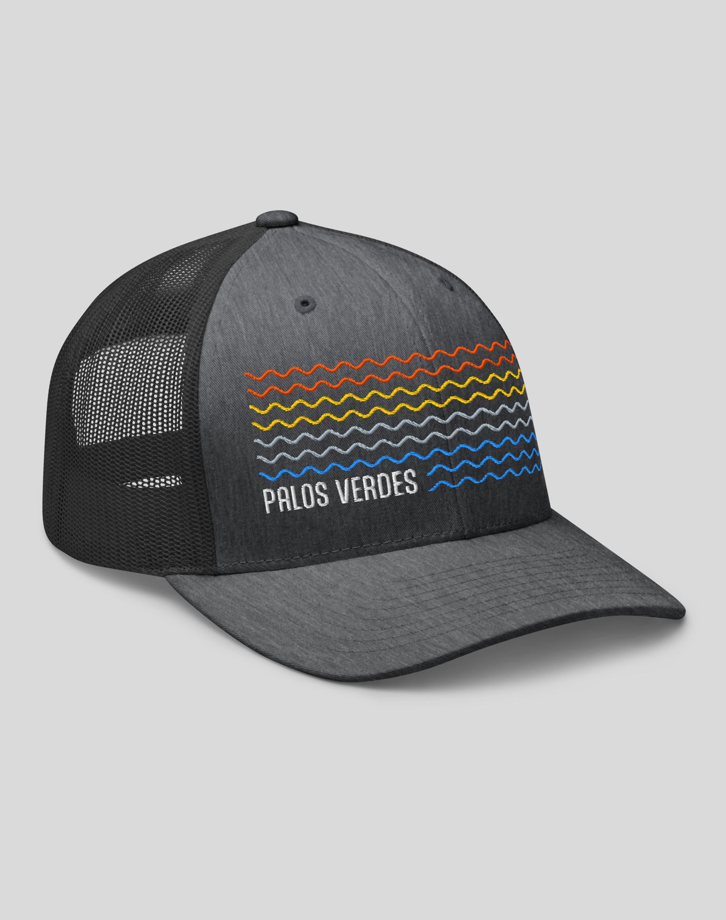 Palos Verdes Sunset Waves Trucker Hat | Dark Heather Gray