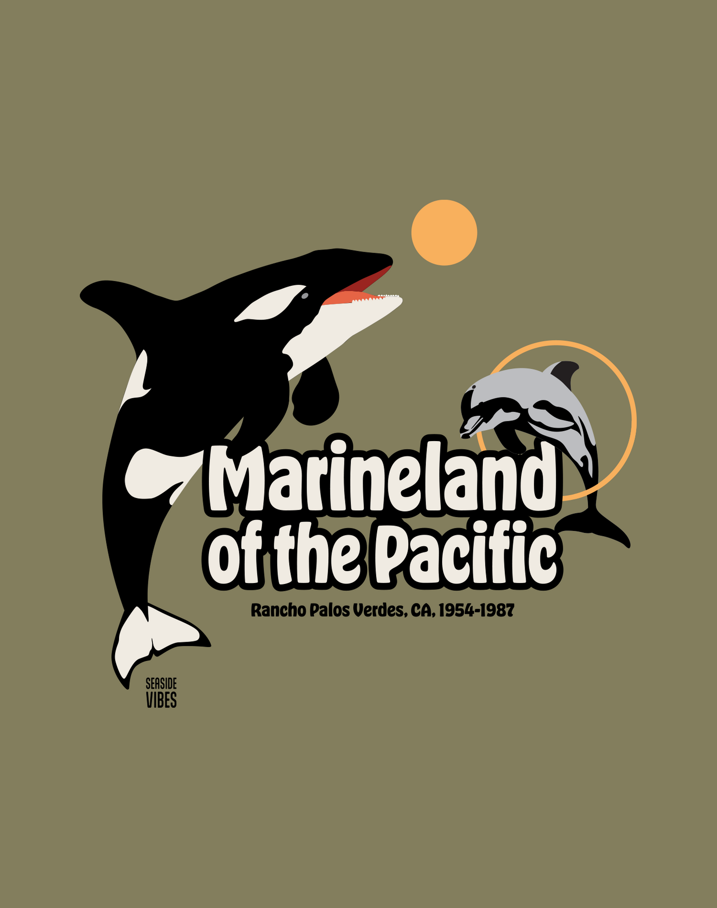Marineland of the Pacific Classic Tee - Cotton Blend | Military Green