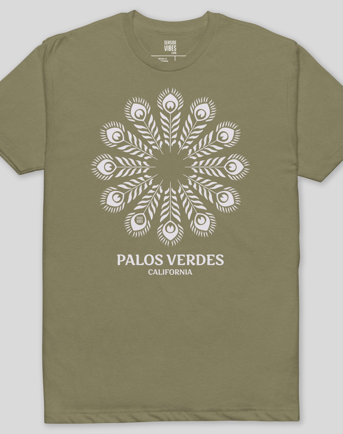 Palos Verdes Feathers Tee - Cotton Blend | Military Green