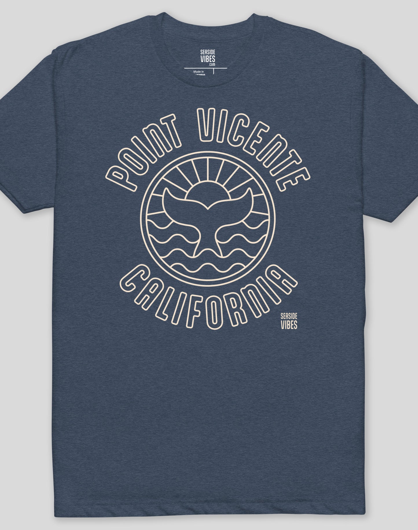 Point Vicente Sunset Whale Tee - Cotton Blend | Midnight Navy