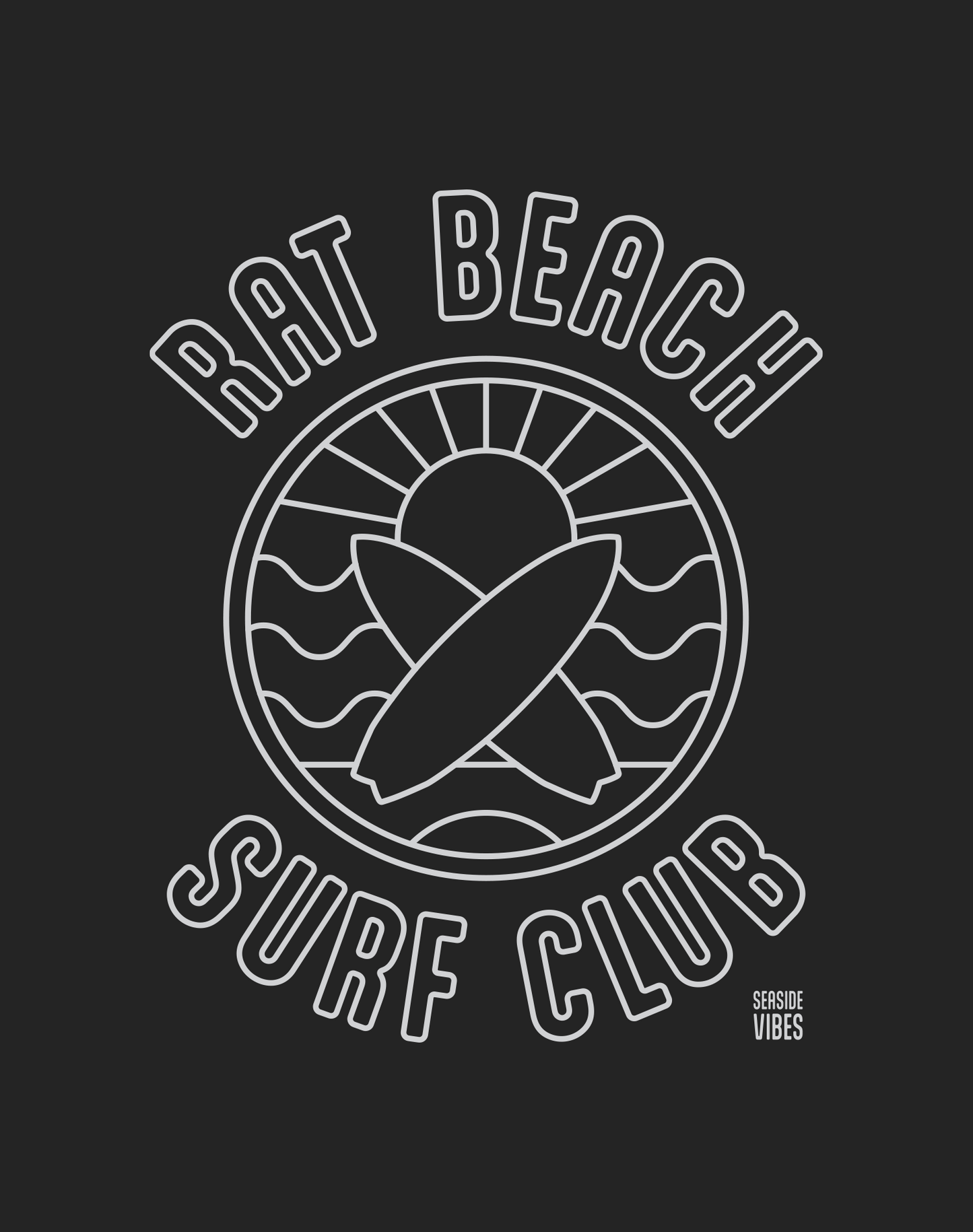 Rat Beach Surf Club Sunset Tee - Cotton Blend | Charcoal