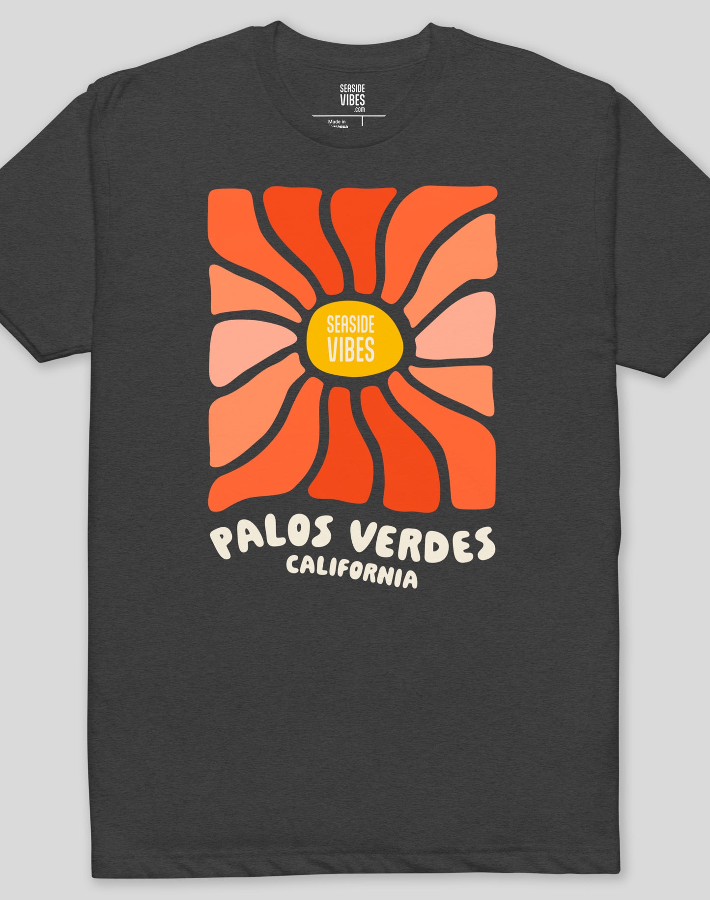 Palos Verdes Wavy Sun Tee - Cotton Blend | Charcoal