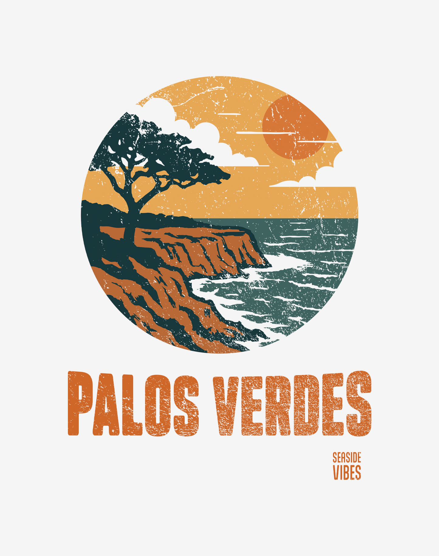 Palos Verdes Vintage Cliffs Tee - Cotton Blend | White