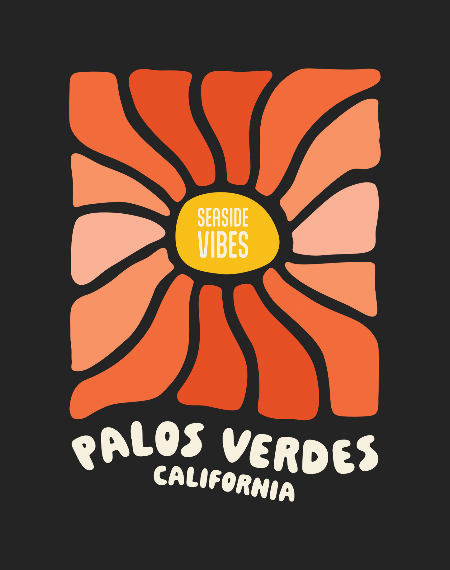 Palos Verdes Wavy Sun Tee - Cotton Blend | Charcoal