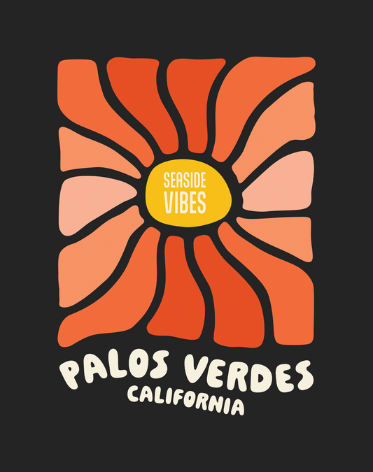 Palos Verdes Wavy Sun Tee - Cotton Blend | Charcoal