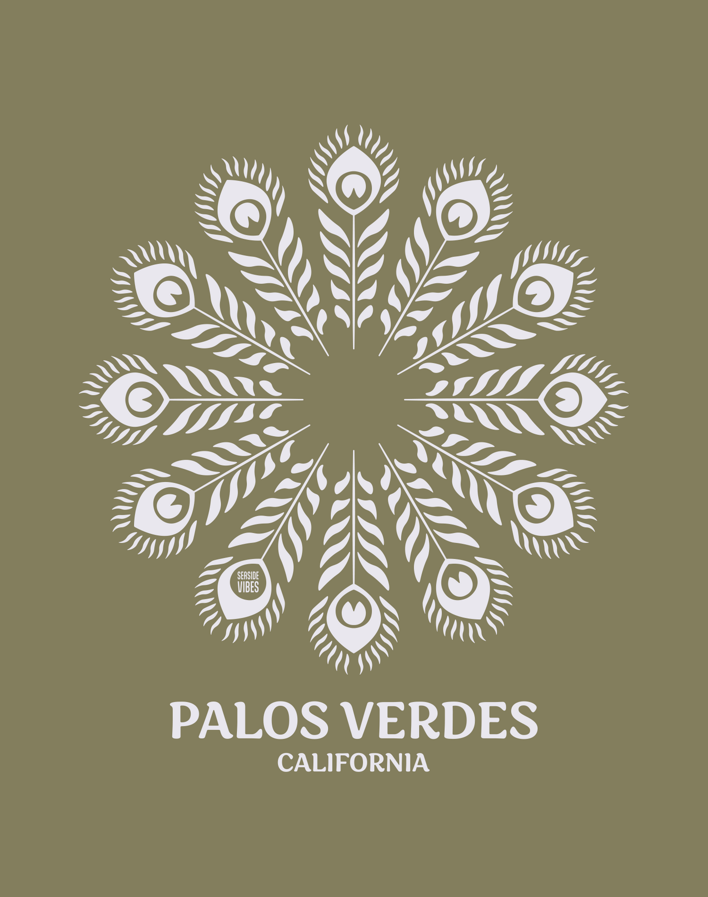 Palos Verdes Feathers Tee - Cotton Blend | Military Green