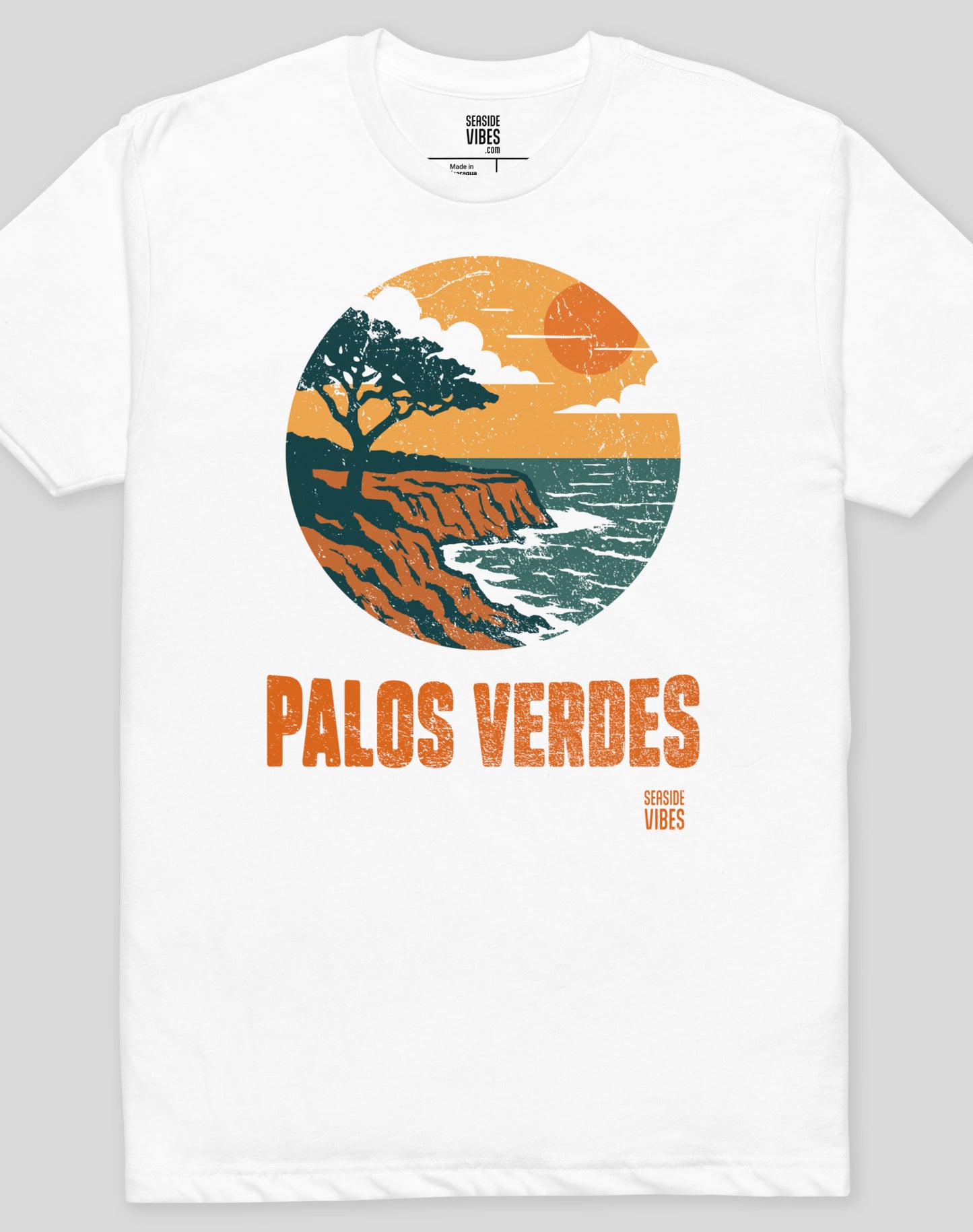 Palos Verdes Vintage Cliffs Tee - Cotton Blend | White