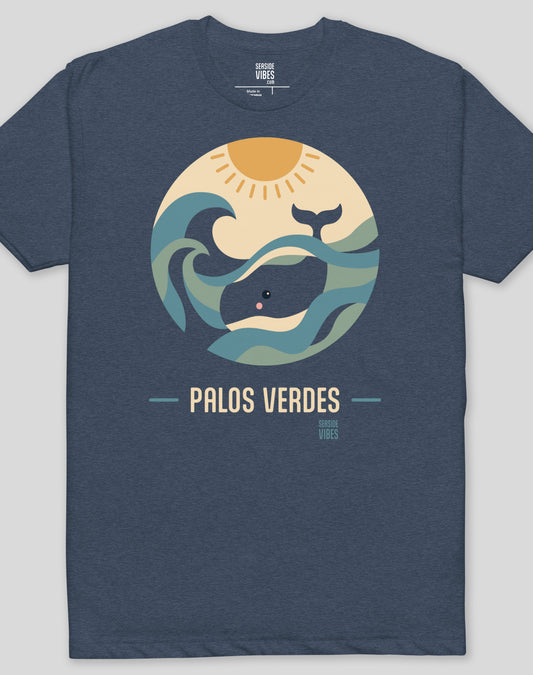 Palos Verdes Whale Sunset Tee - Cotton Blend | Midnight Navy