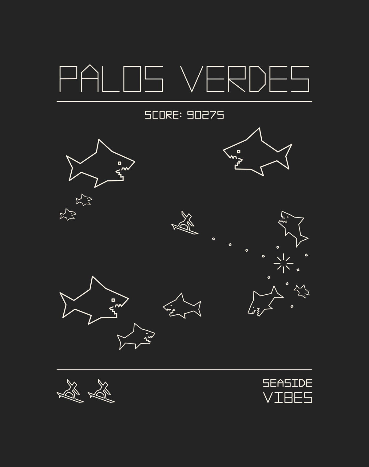 Palos Verdes 1979 Shark Frenzy Tee - Cotton Blend | Charcoal