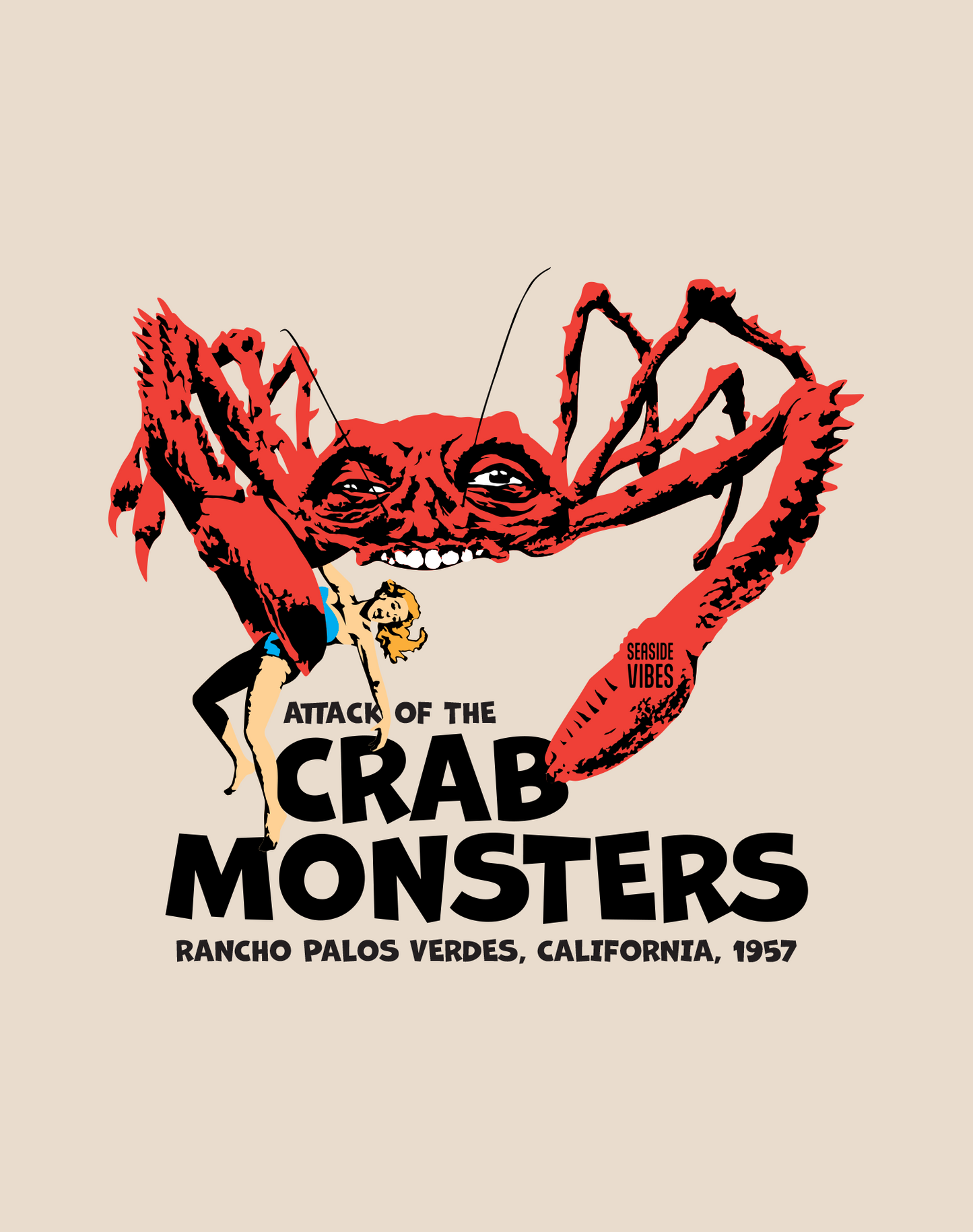 Attack of the Crab Monsters Tee - Cotton Blend | Sand