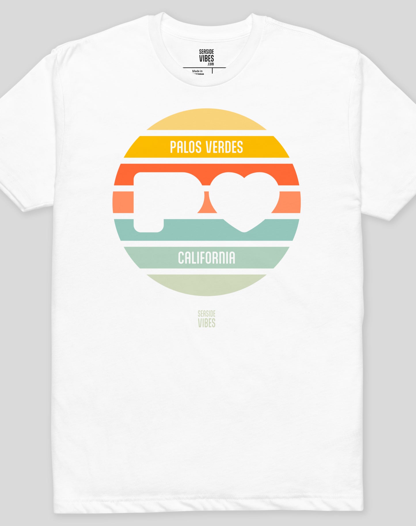 Palos Verdes Sunset Heart Logo Tee - Cotton Blend | White