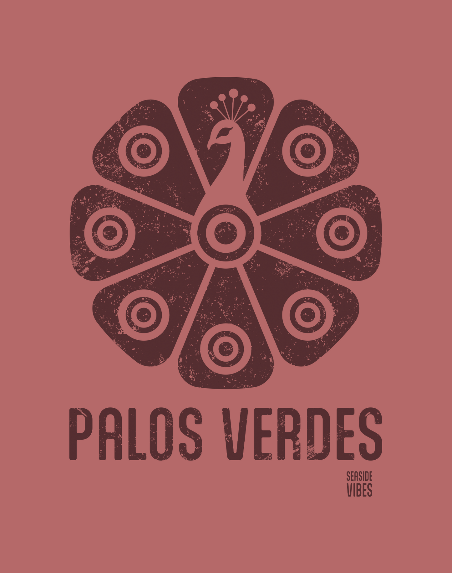 Palos Verdes Tribal Peacock Tee - Cotton Blend | Heather Mauve