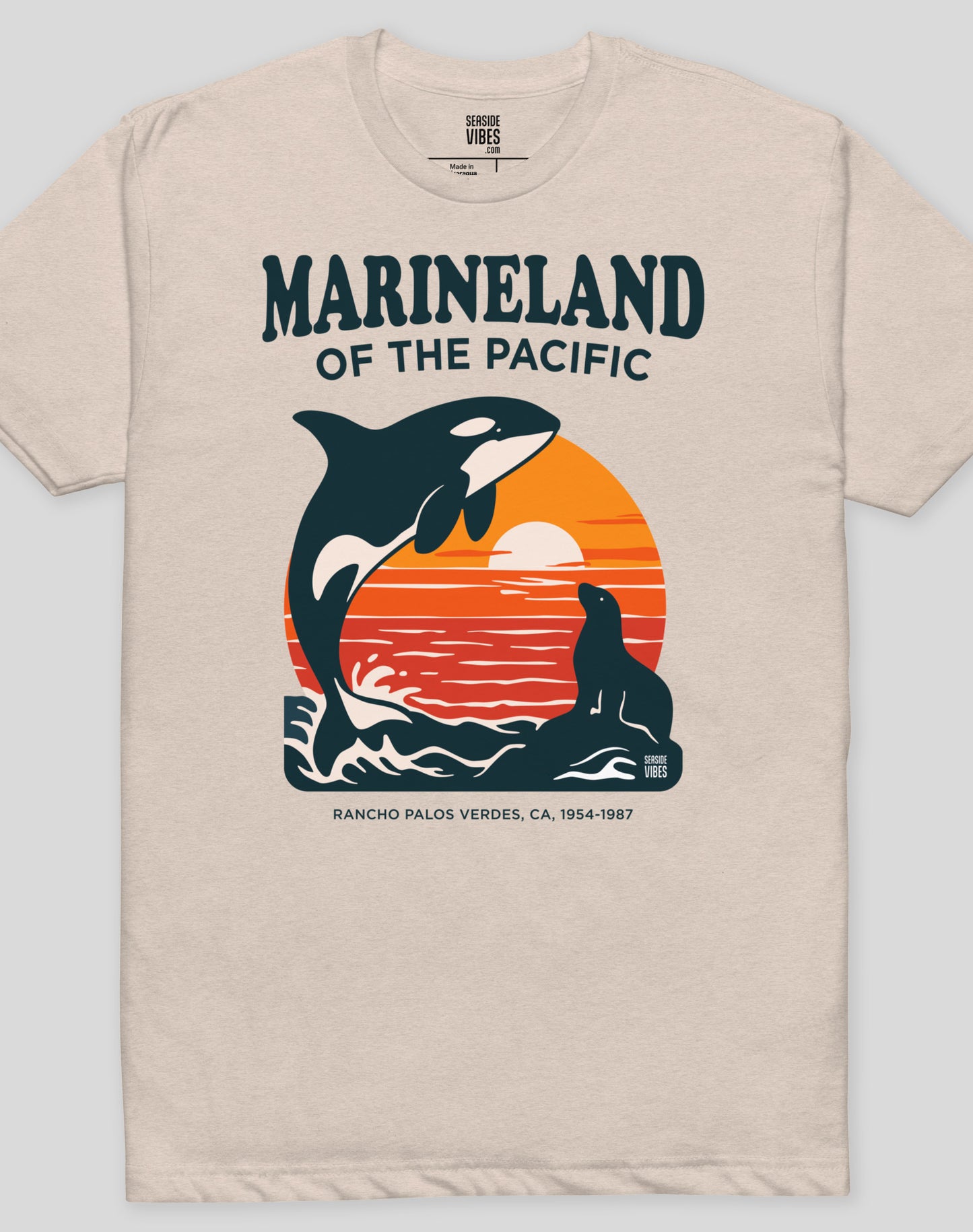 Marineland of the Pacific Sunset Tee - Cotton Blend | Sand