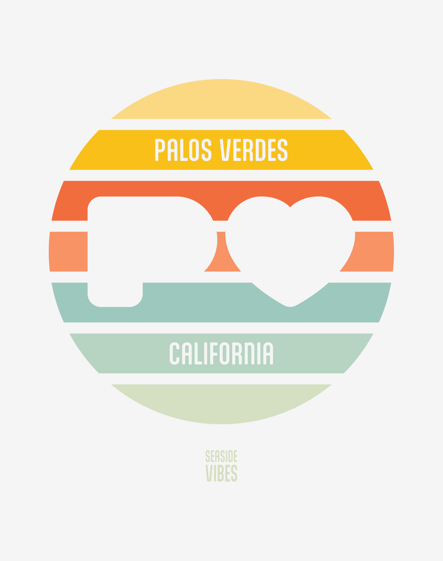 Palos Verdes Sunset Heart Logo Tee - Cotton Blend | White