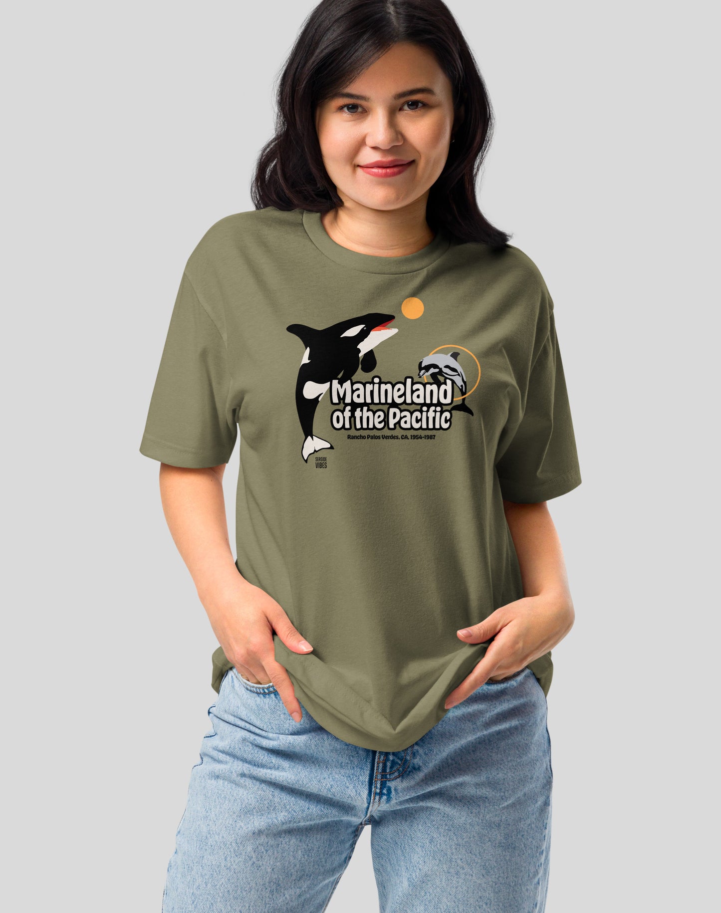 Marineland of the Pacific Classic Tee - Cotton Blend | Military Green