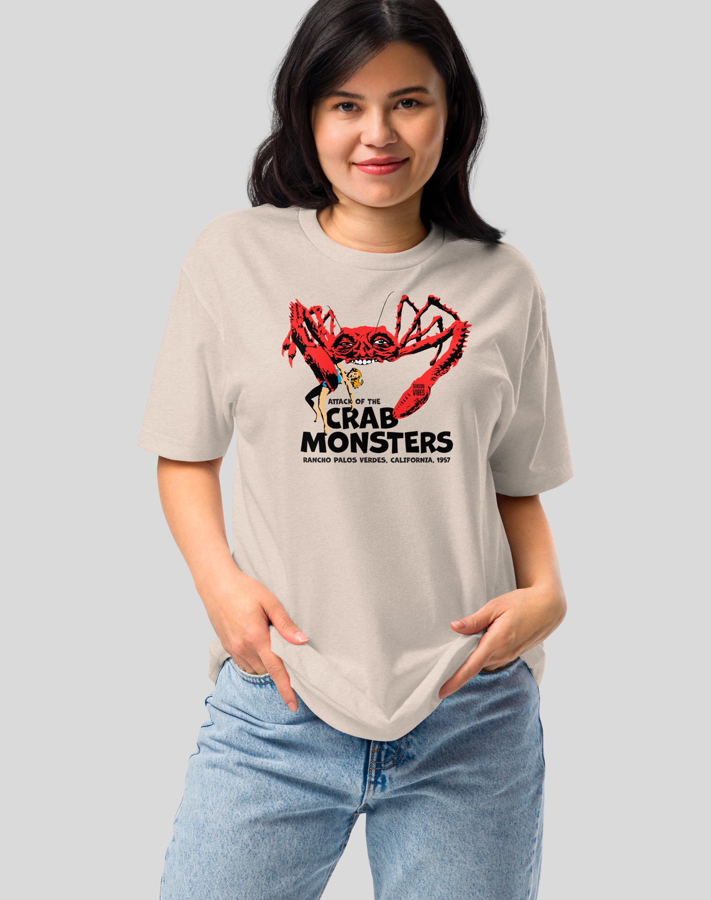 Attack of the Crab Monsters Tee - Cotton Blend | Sand