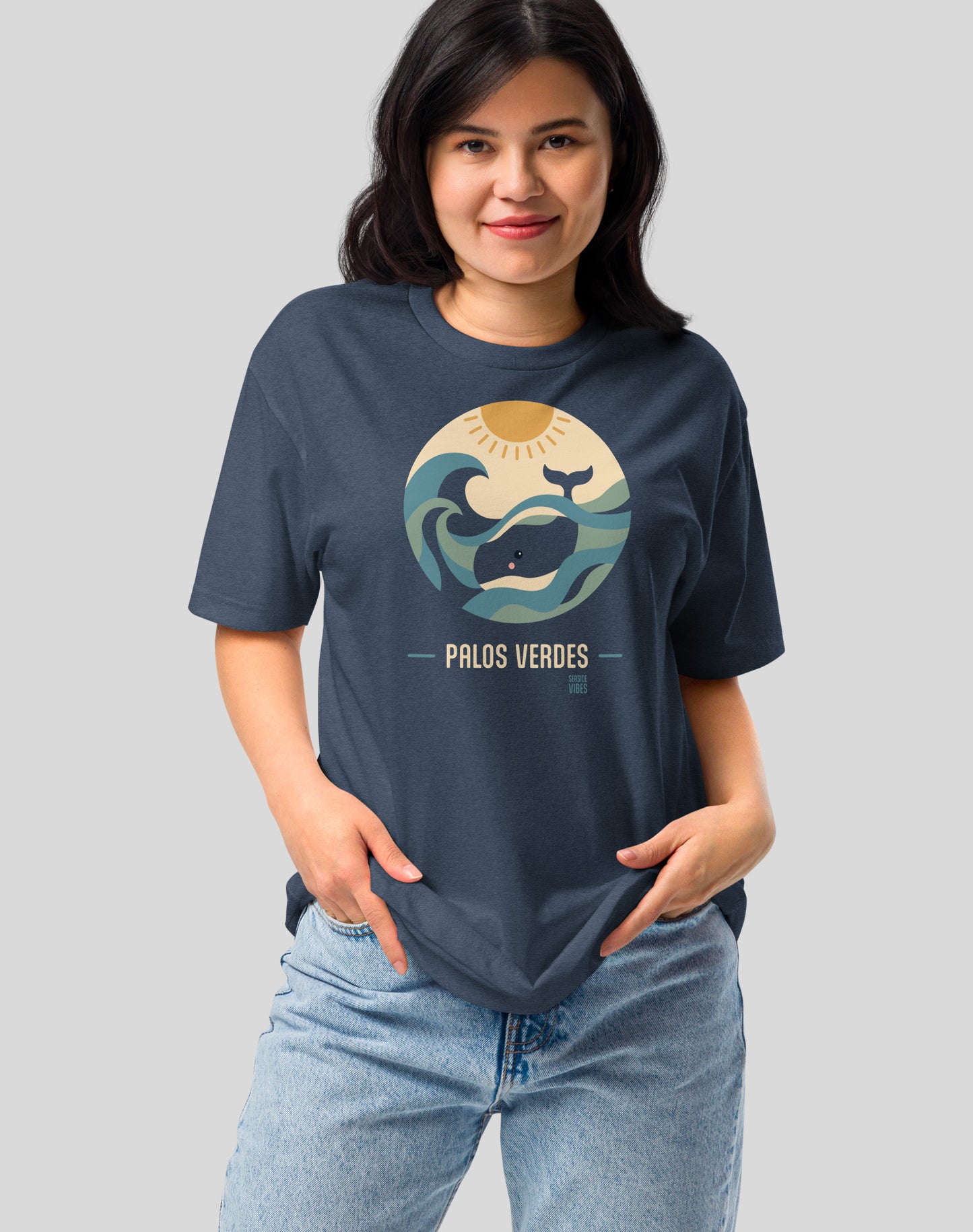 Palos Verdes Whale Sunset Tee - Cotton Blend | Midnight Navy