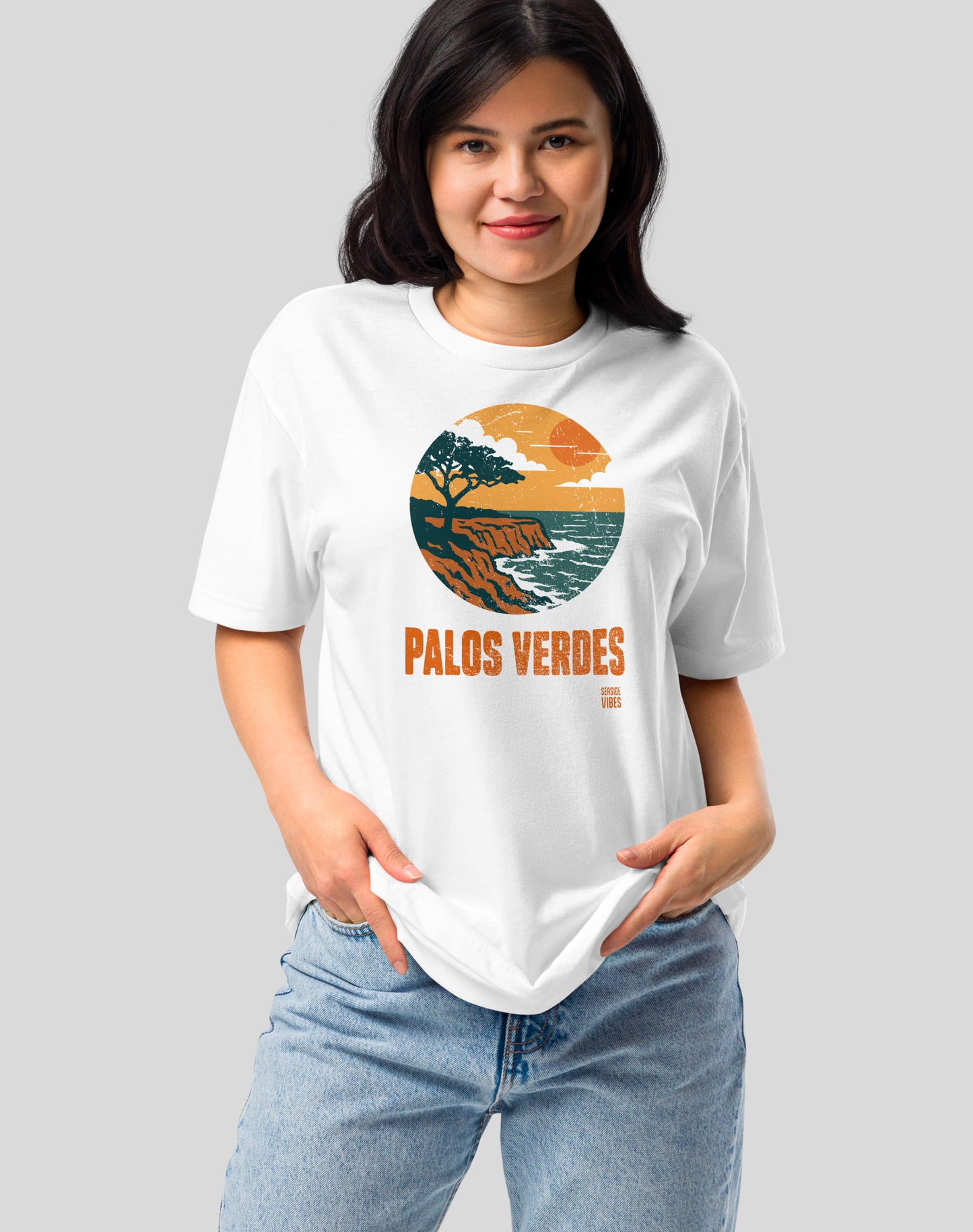 Palos Verdes Vintage Cliffs Tee - Cotton Blend | White