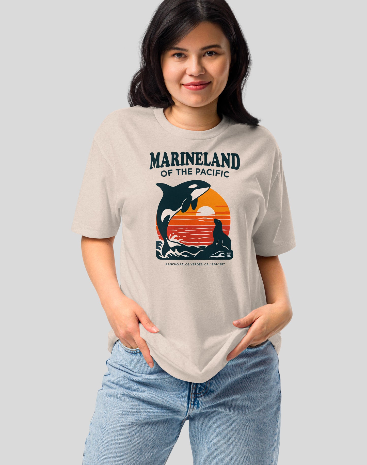 Marineland of the Pacific Sunset Tee - Cotton Blend | Sand