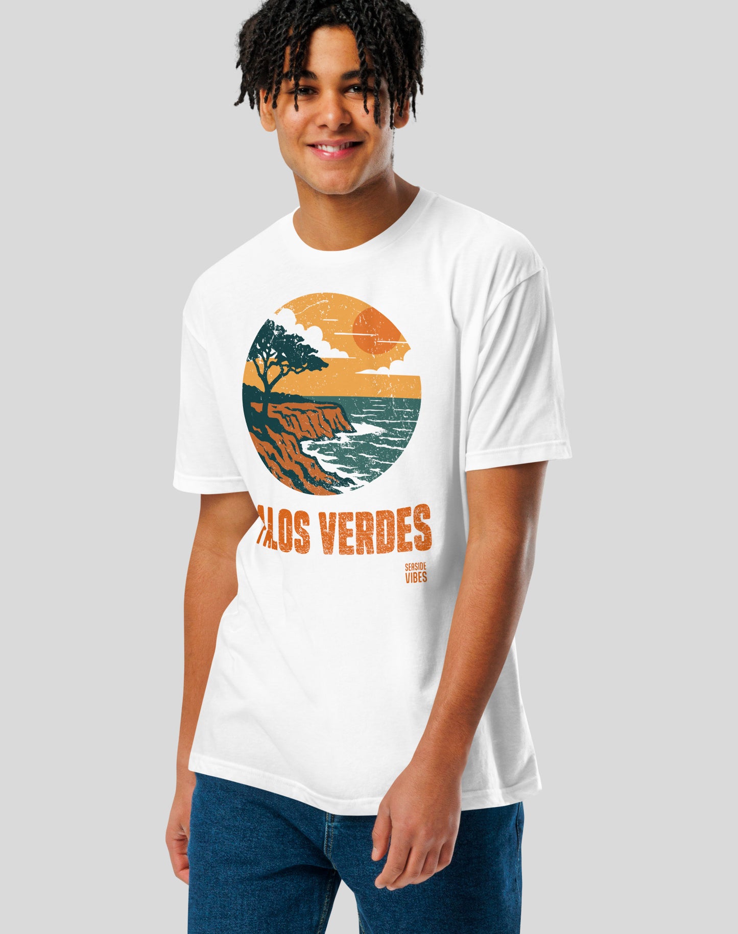 Palos Verdes Vintage Cliffs Tee - Cotton Blend | White