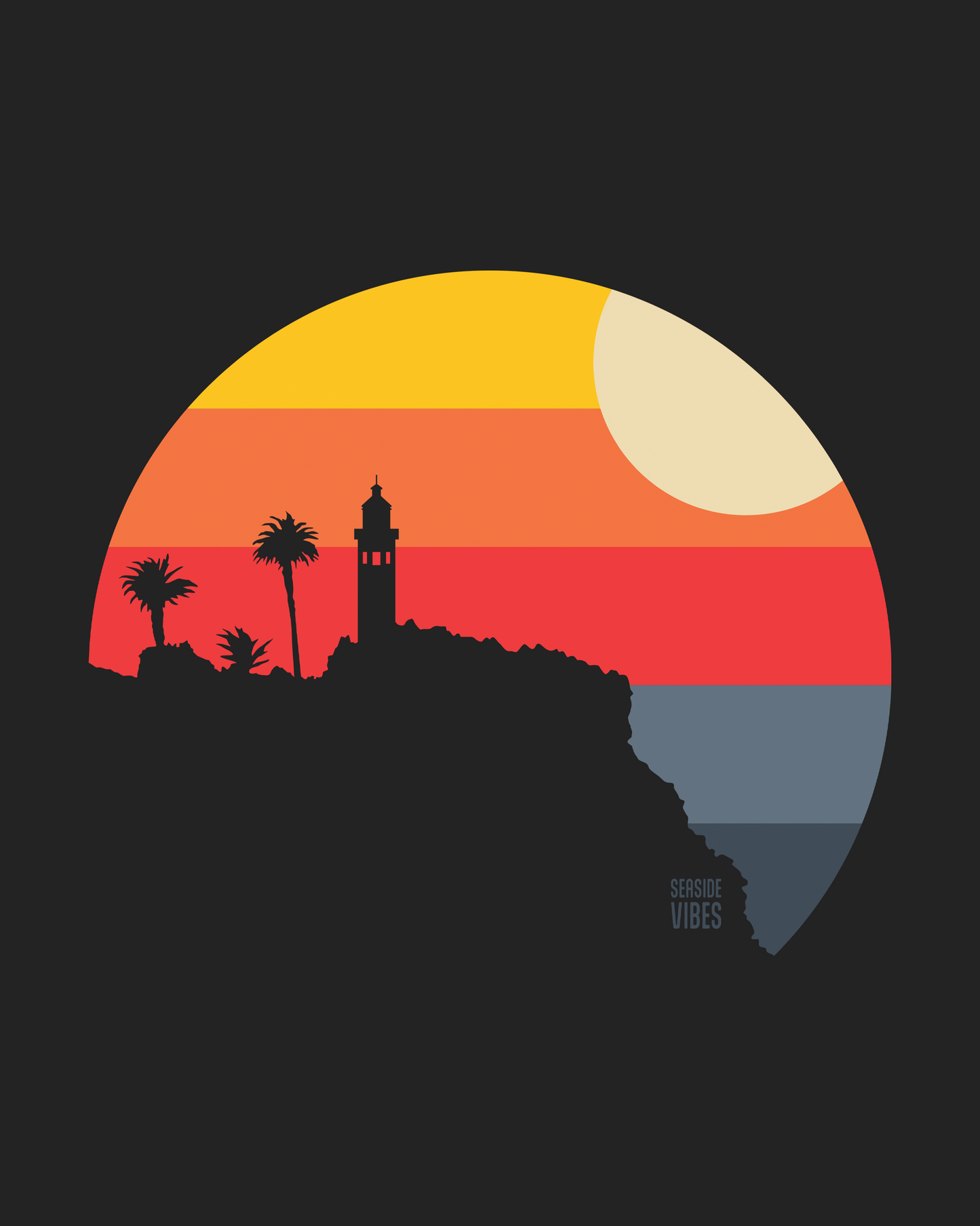 Point Vicente Lighthouse Sunset Onesie | Dark Grey Heather