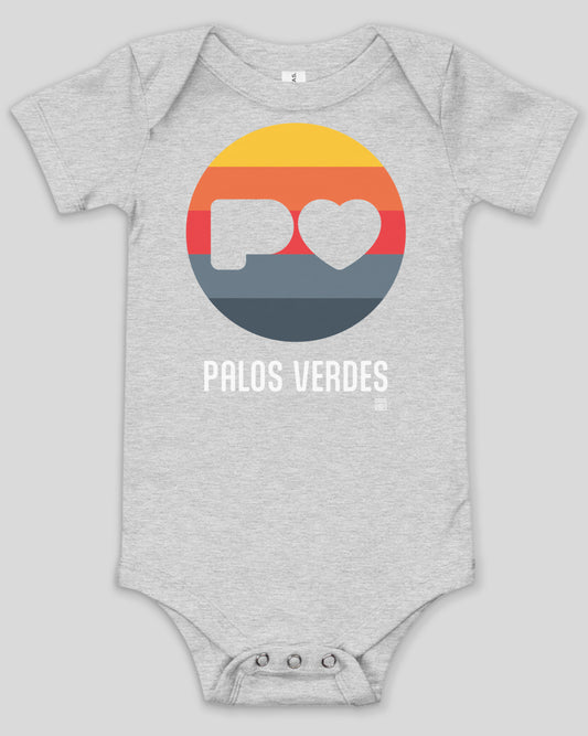 Palos Verdes Heart Logo Onesie | Athletic Heather