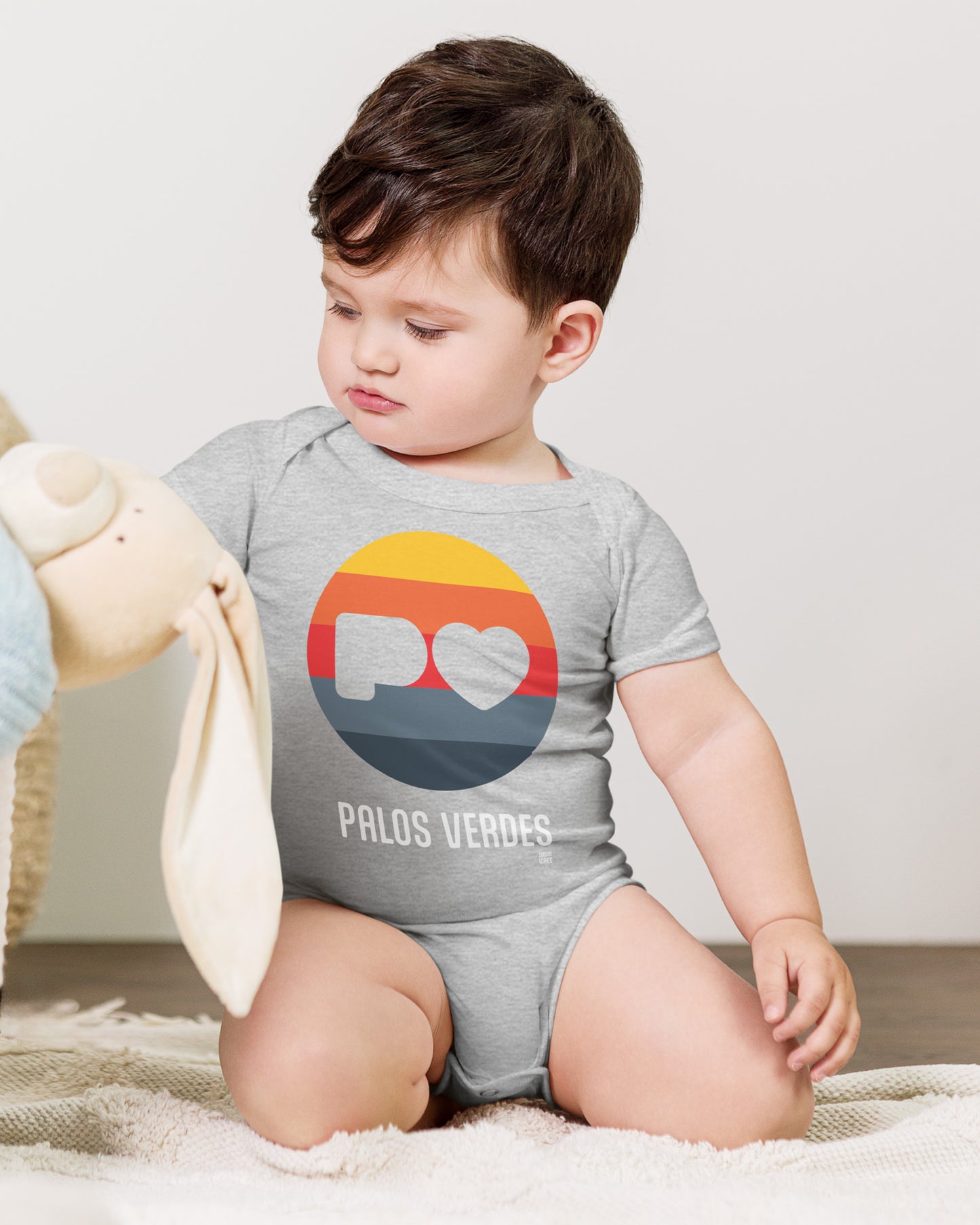 Palos Verdes Heart Logo Onesie | Athletic Heather