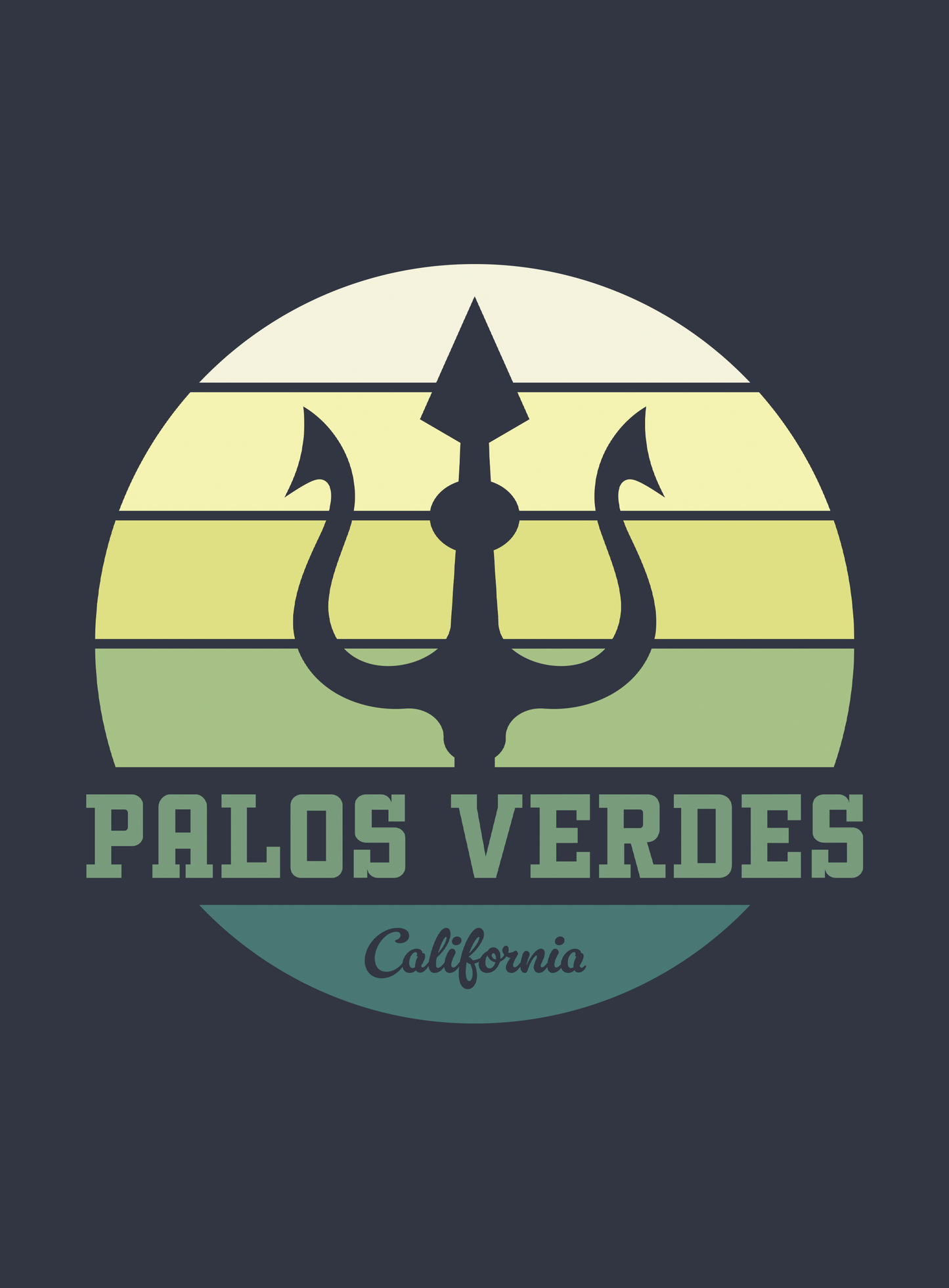 Unisex: Palos Verdes Trident Tee -  Heather Navy