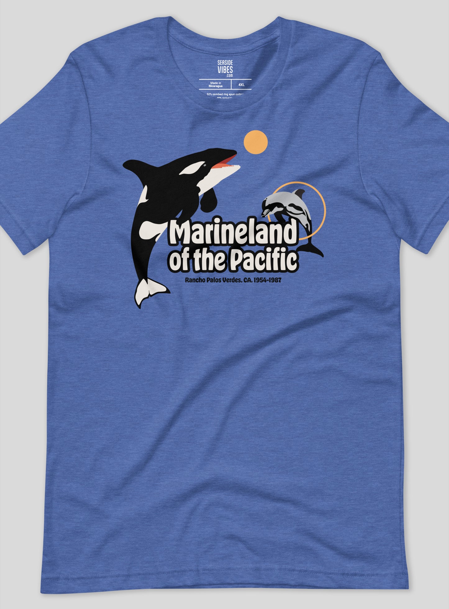 Unisex: Marineland of the Pacific Tee - Heather True Royal