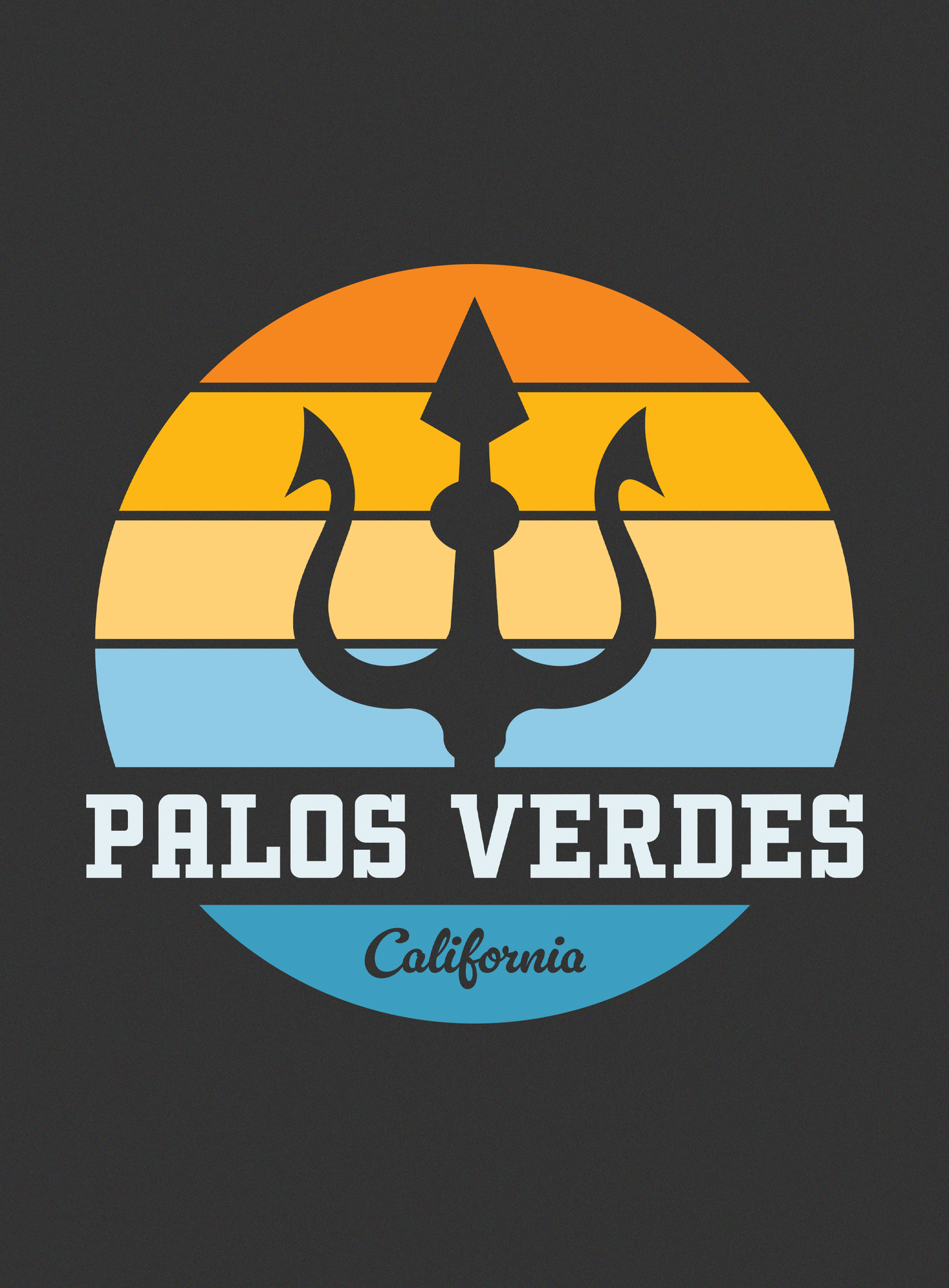Unisex: Palos Verdes Trident Sunset Tee -  Dark Grey Heather