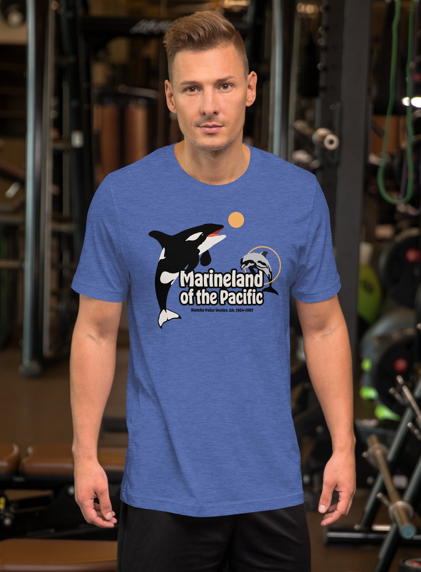 Unisex: Marineland of the Pacific Tee - Heather True Royal