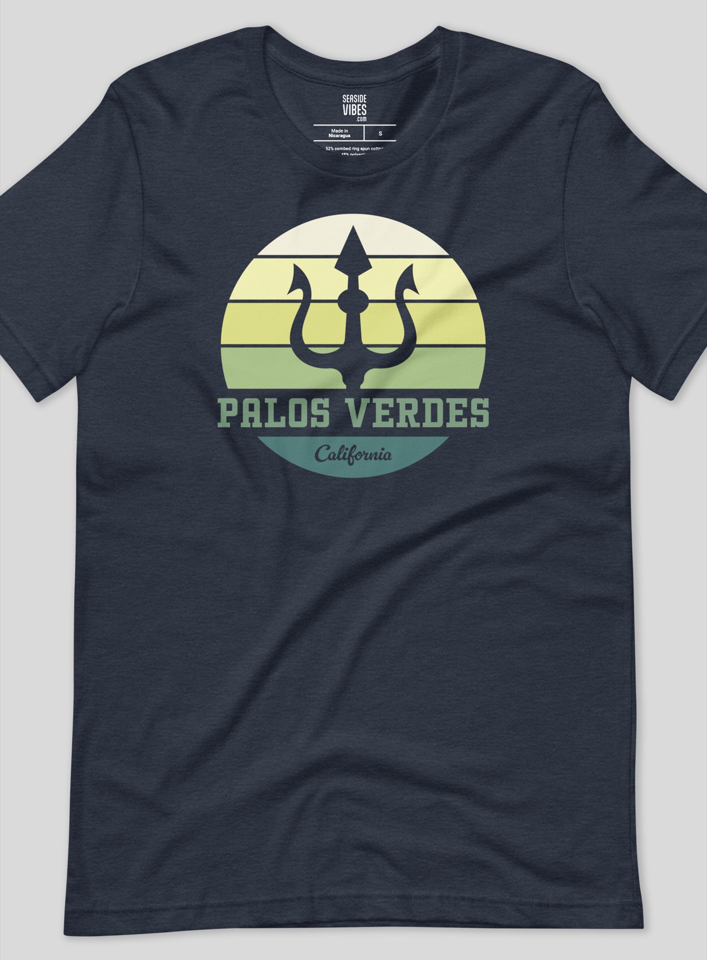 Unisex: Palos Verdes Trident Tee -  Heather Navy