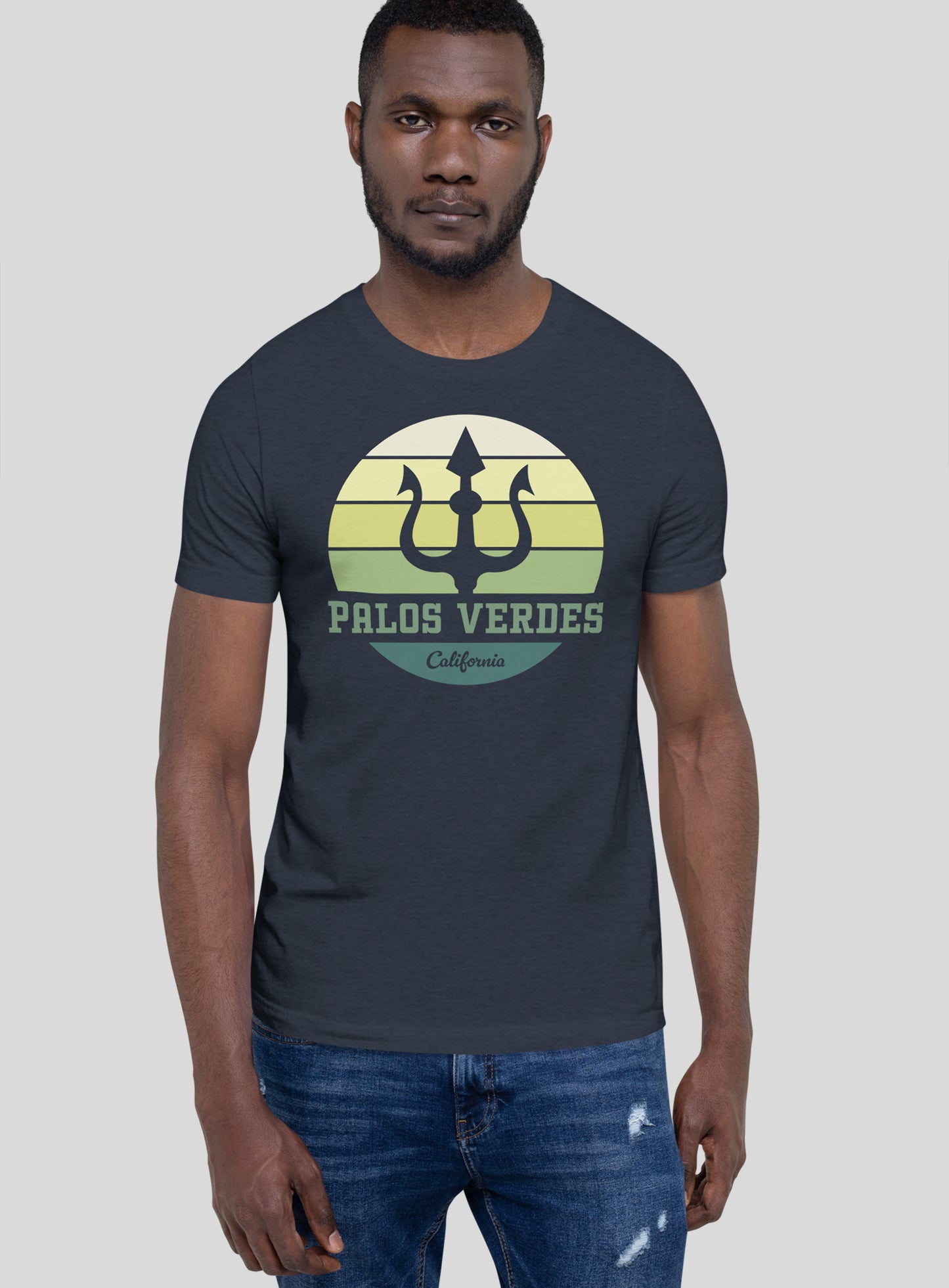 Unisex: Palos Verdes Trident Tee -  Heather Navy
