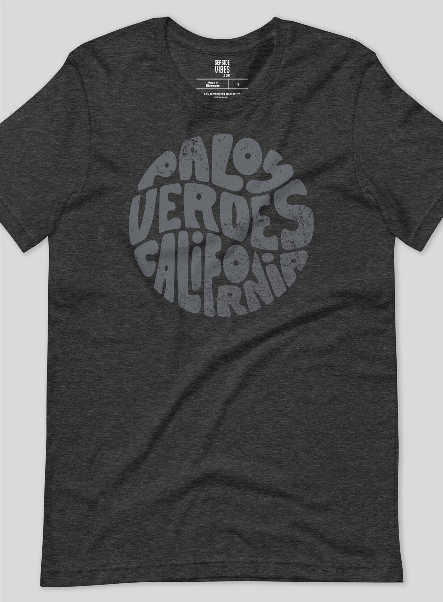 Unisex: Groovy Palos Verdes Tee -  Dark Grey Heather
