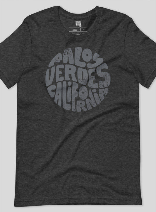 Unisex: Groovy Palos Verdes Tee -  Dark Grey Heather