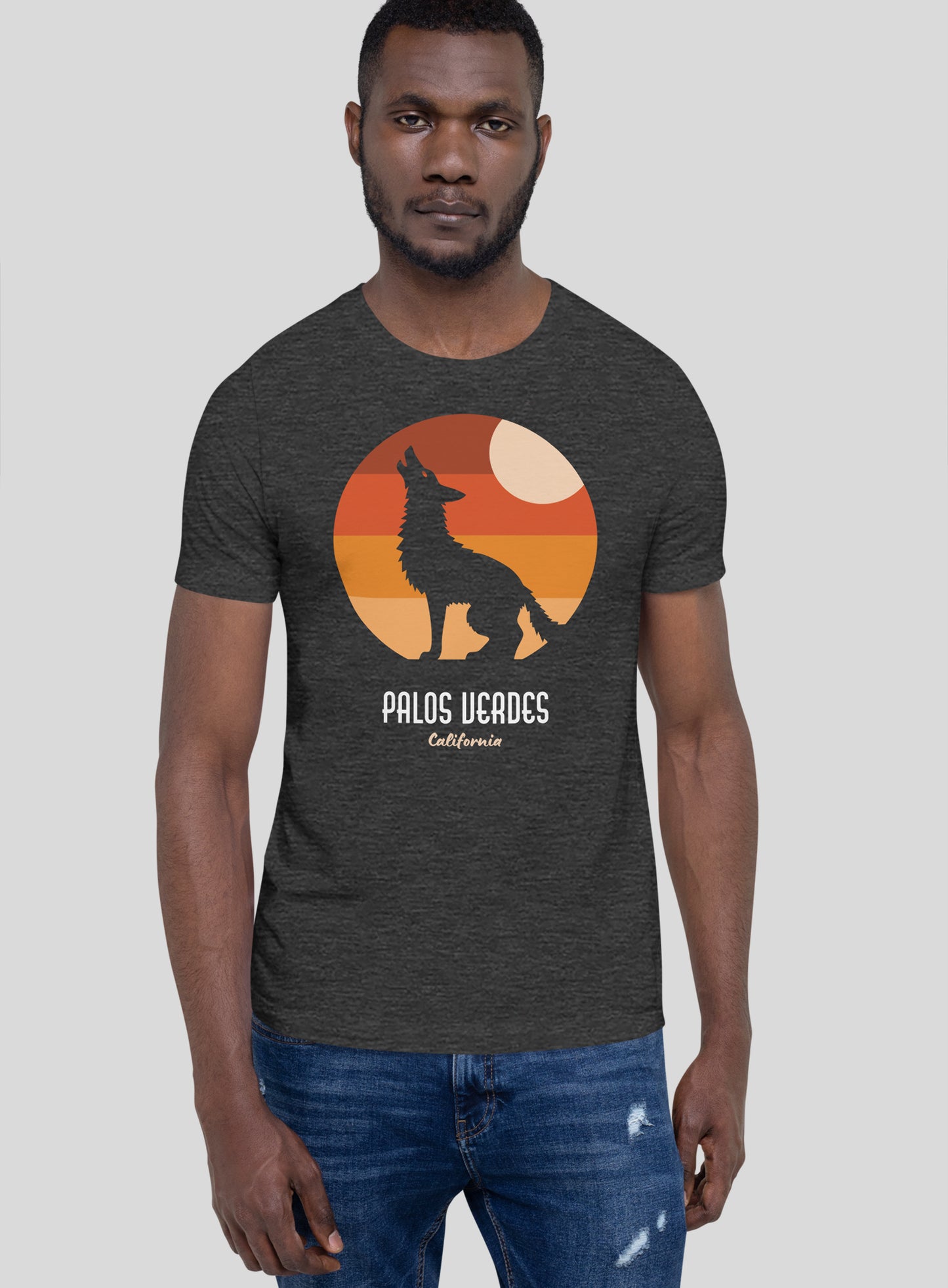 Unisex: Echoes of Palos Verdes Tee - Dark Grey Heather
